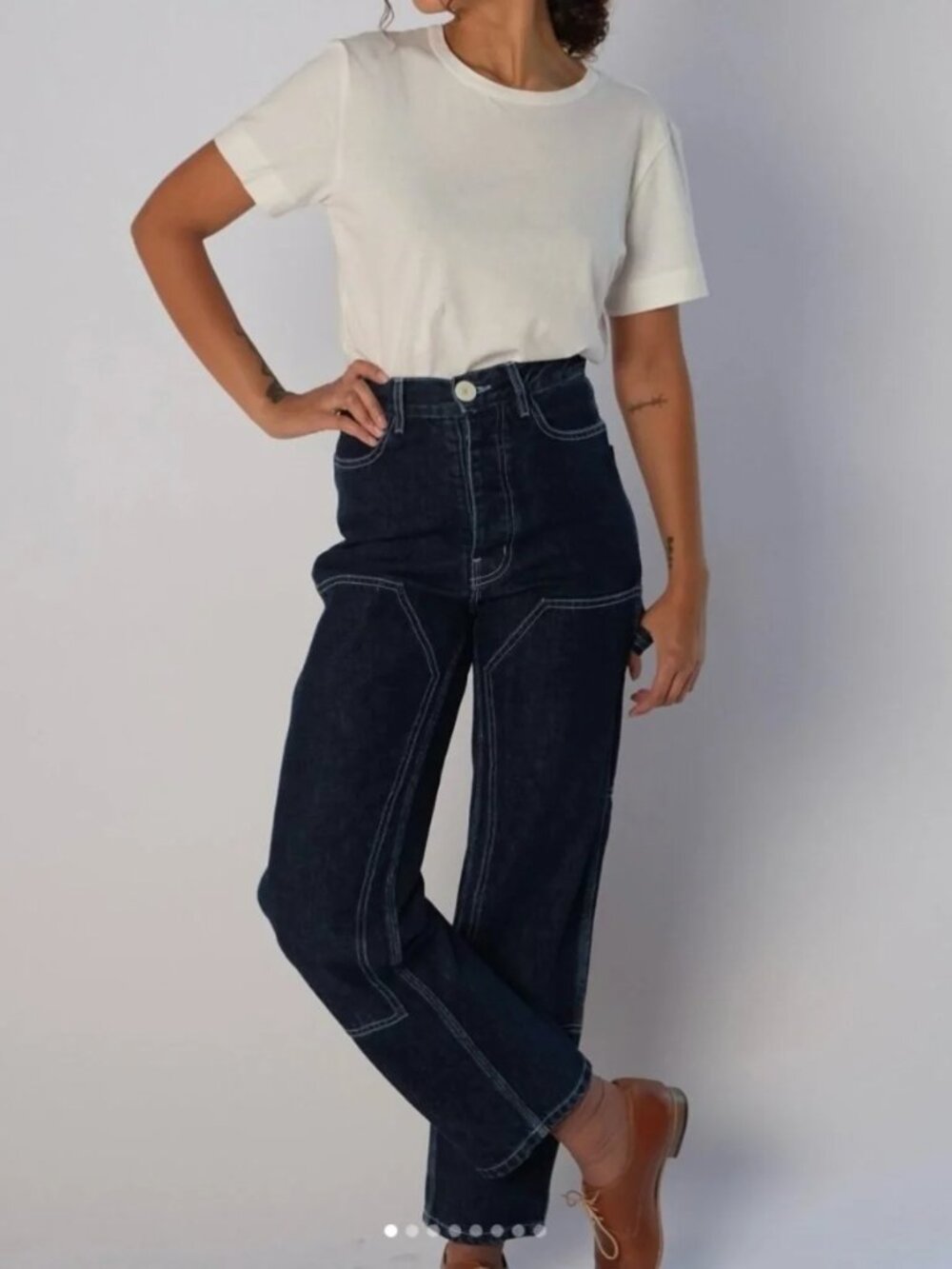 JESSE KAMM Handy patch front dark blue denim